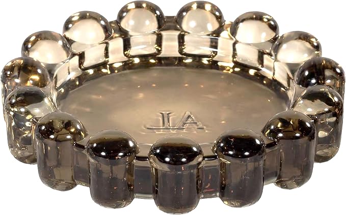 Alice Lane Home Collection Original Amber Glass Large Bubble Candle Dish | Votive and Candle Plate, Pillar Holder, Diffuser Base, Wax Catcher, Decorative Tray, Jewelry Catchall, Tablescape Accent