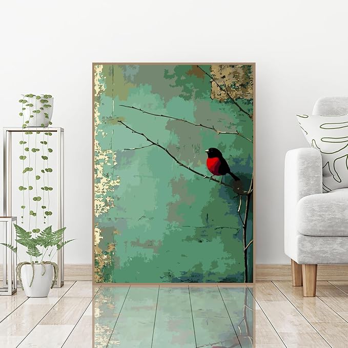 Birds Plant Paint by Numbers Kit for Adults, Color By Numbers for Adults | Funny Birds Plant Painting by Number Kits On Canvas, Number Artist Paint by Number Kit Funny Without Frame DIY, 12x16in