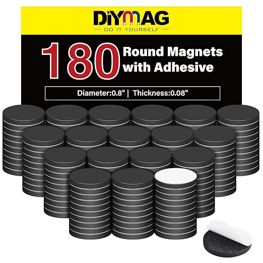 DIYMAG Magnets with Adhesive Backing, 180P Flexible Fridge Magnetic Dots