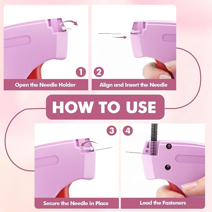 Stitch Gun for Clothes, Tagging Gun, Quick Clothing Fixer, Fuchsia