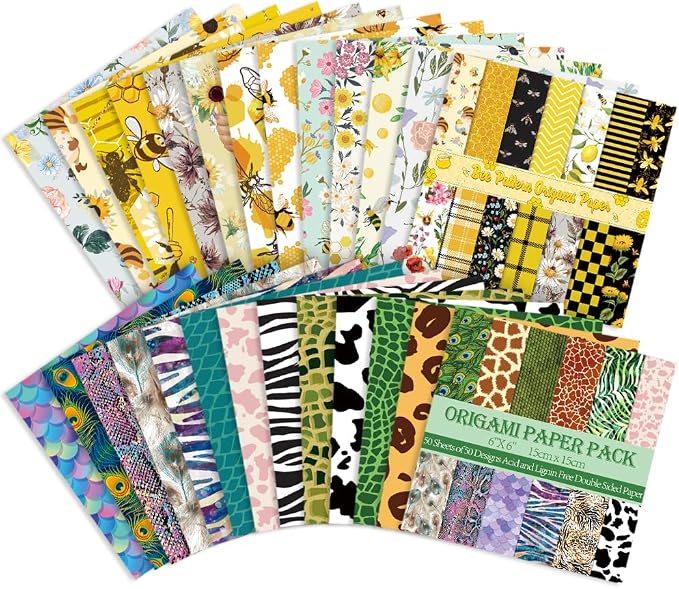 6x6" Origami Paper,100Sheets Double Sided Colored Paper,Square Craft Paper