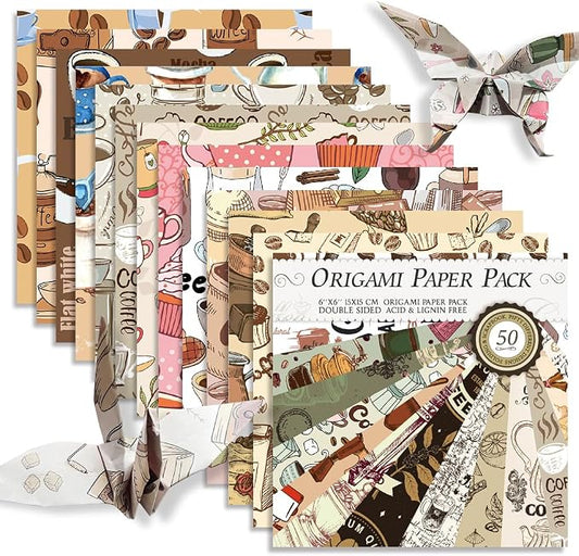 6x6" Origami Paper,50Sheets Double Sided Colored Paper,Square Craft Paper