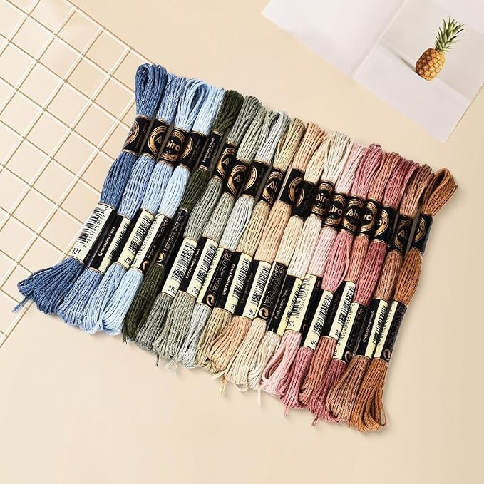 18 Skeins 157.5 Yards Variegated Cross Stitch Floss Colorful Friendship Bracelet String Gradient 6 Ply Polyester Embroidery Threads Bulk for Sewing Making Jewelry Needlecraft Knitting DIY