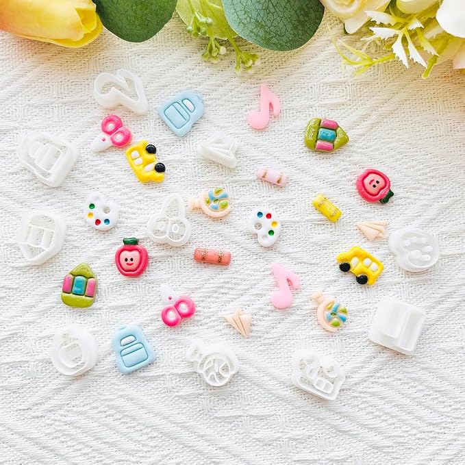 Daily Icon Polymer Clay Cutters Set – Molds, Clay Cutters for Polymer Clay, Clay Earring Tools