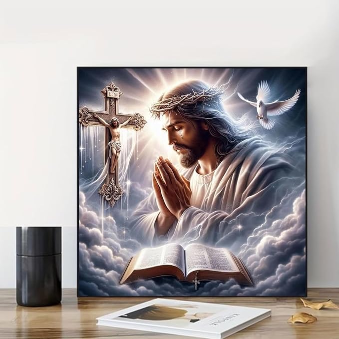 Jesus Paint by Numbers Kit for Adults, Paint by Number for Adults 16x16 in | Paint by Numbers Kit for Adults, Acrylic Painting by Numbers, DIY Arts and Crafts for Gifts or Home Decor