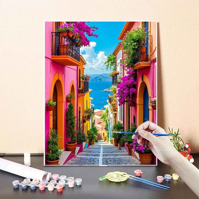 Yunruily Adult Paint by Numbers Landscape-Paint by Numbers Kits for Adults,Canvas Paint by Numbers for Adults for Gifts Home Wall Decor(16x20inch)
