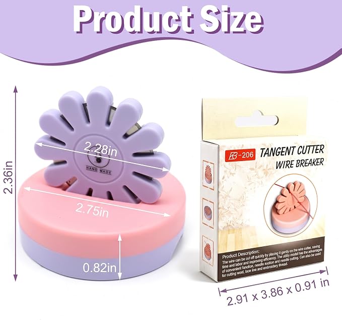 Sizobi Purple Magnetic Pin Holder with Thread Cutter, Blade Saver