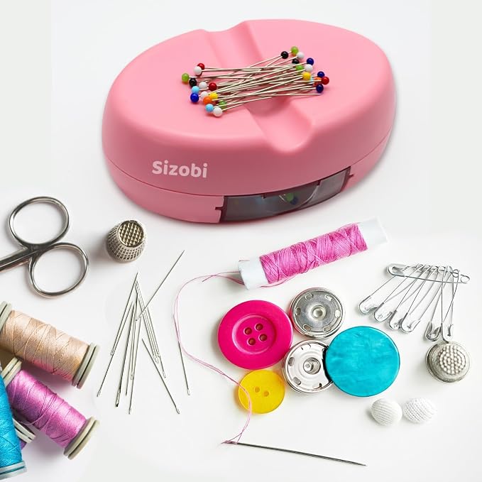 Sizobi Magnetic Pin Holder Cushions with 100 Pcs Ball Head Straight Pins