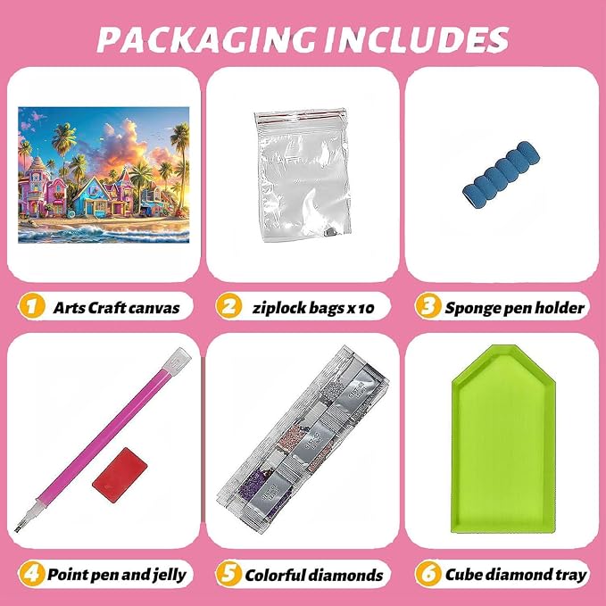 Romantic Beach Diamond Painting Kits for Adults - Diamond Art Kit for Adult