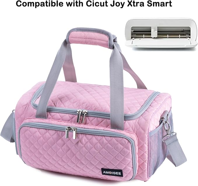 AMOIGEE Carrying Case for Cricutt Joy Xtra, Joy Extra Bag, Full Open Case with Pockets for Cricutt Joy Xtra Accessories and Tools, Dust Cover, Mat