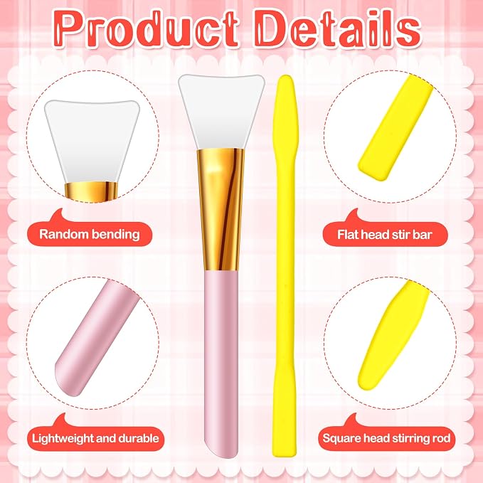 Patelai 12 Pcs Silicone Stir Sticks Kit, Silicone Epoxy Brushes, Stir Tool Sticks, Mixing Spoon, Scraper DIY Crafts Tools for Resin Epoxy Liquid Paint