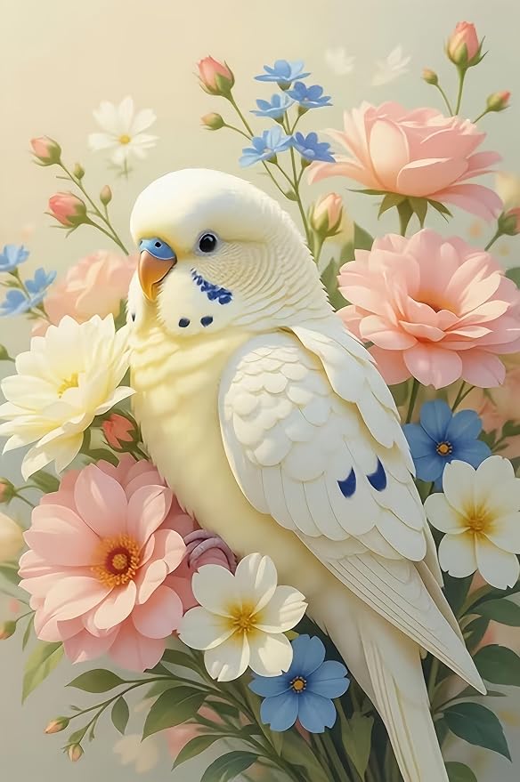Diamond Painting Kits for Adults,Flower and Parrot Diamond Art Kit12X16inch