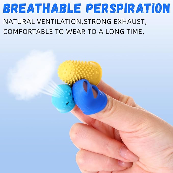 Zonon 20 Pcs Rubber Thimble Finger Protector,Multicolor | Hand Sewing Embroidery Finger Grips Tips Guard 5 Sizes, Hot Glue Sorting Paperwork Carving Quilting Knitting Craft Supplies