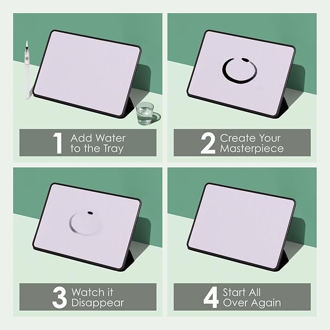 Buddha Board Enso – Portable Water Painting Board with Brush – Reusable Zen Drawing Canvas for Mindfulness, Meditation, and Creative Relaxation – Travel Art Set