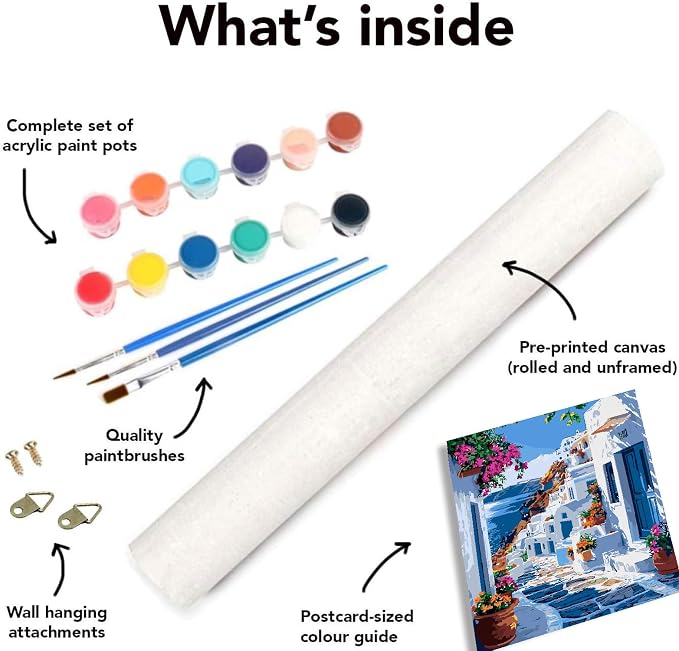 Mrnsiet Paint by Number for Adults Beginners, Easy Seaside Town Paint by Numbers Kits on Canvas, Coastal City Oil Painting Kits Adults' Paint-by-Number Kits for Home Wall Decor 16x20 Inch
