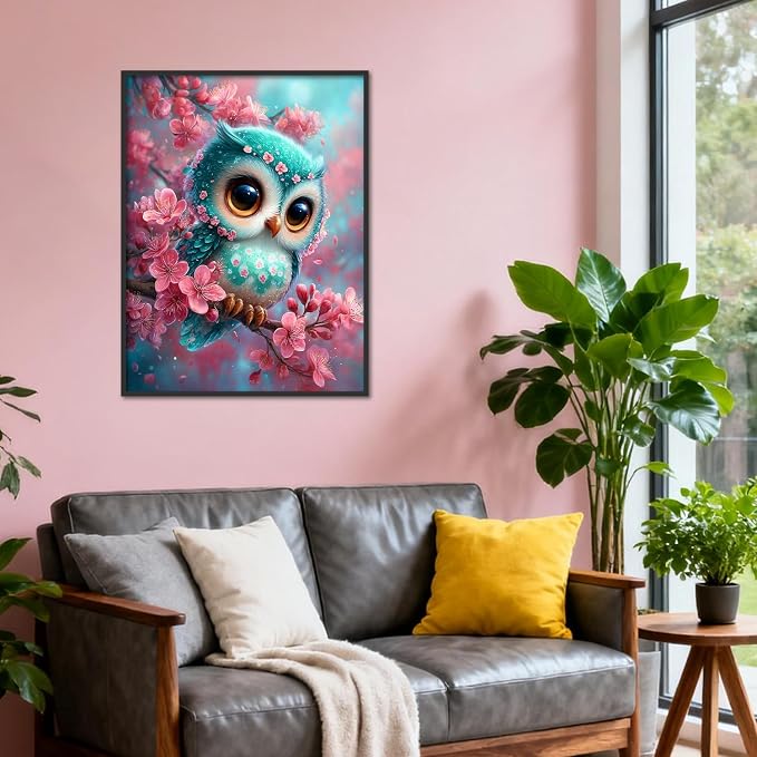Amaieuin Owl Diamond Painting for Adults,Owl Diamond Art Painting for Adults,5D Diamond Painting for Home Decor and Gifts 12x16in