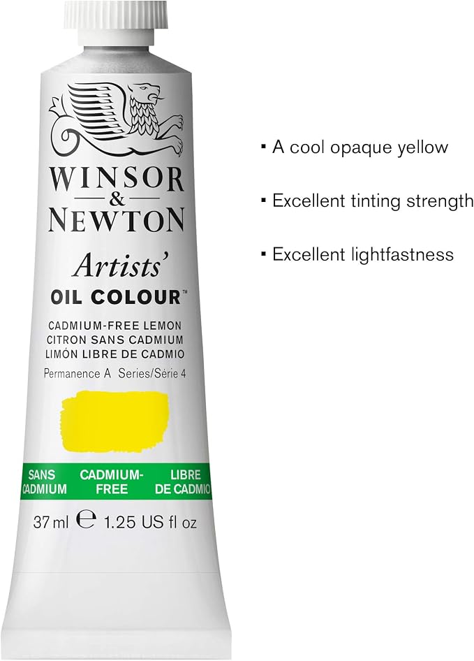 Winsor & Newton Artists' Oil Paint, 37ml Tube, Cadmium-Free Lemon
