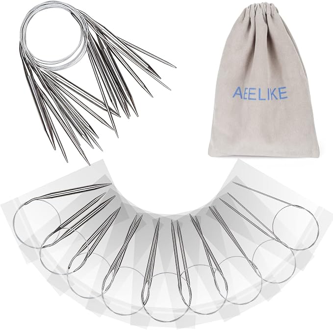 Aeelike Circular Knitting Needles Set, 2.5-10 mm Round Needle, 32 inches