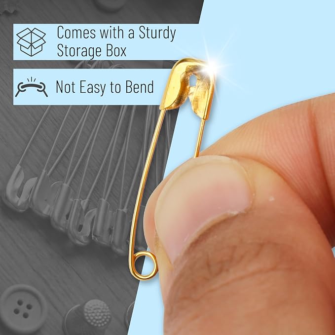 Mr. Pen- Small Safety Pins, 1.1 Inch, 1000 Pack, Nickel Plated Steel, Gold