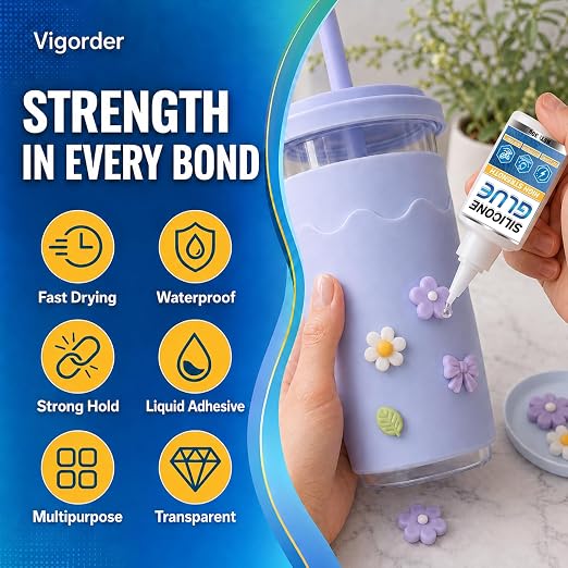 Silicone Glue Clear, 30g Strong Adhesive for Rubber, Liquid Silicone, TPU, TPR & TPE, Fast Curing, Waterproof, Flexible Bonding