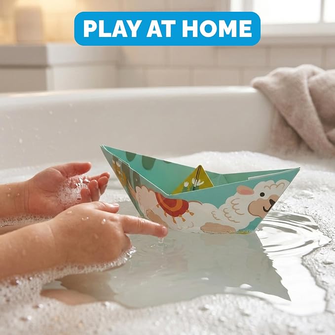 WOYS Floating Origami Boats | Insects Set | Waterproof Reusable Paper | Screen-Free DIY Arts & Crafts Activity & Gift | 5 Sheets | Bath, Pool & Indoor Play