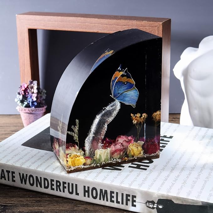 LET'S RESIN Bookends Resin Molds, 1 Pair Geode Book Organize Moulds Silicone Large, Crystal Epoxy Resin Molds for Books, Desktop Organizer, Office Home Decoration, Gift