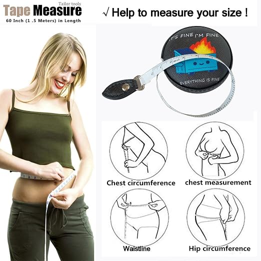 Tape Measure for Body Measuring Fabric Sewing Tailor Ruler Flexible Soft Pocket Small Mini Body Measurement Cloth Measuring Tape 60 Inch Premium Leather Retractable Tape Measure