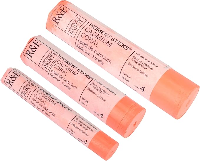 R&F Handmade Paints - Professional Oil Pigment Stick, Cadmium Coral, 38 ml