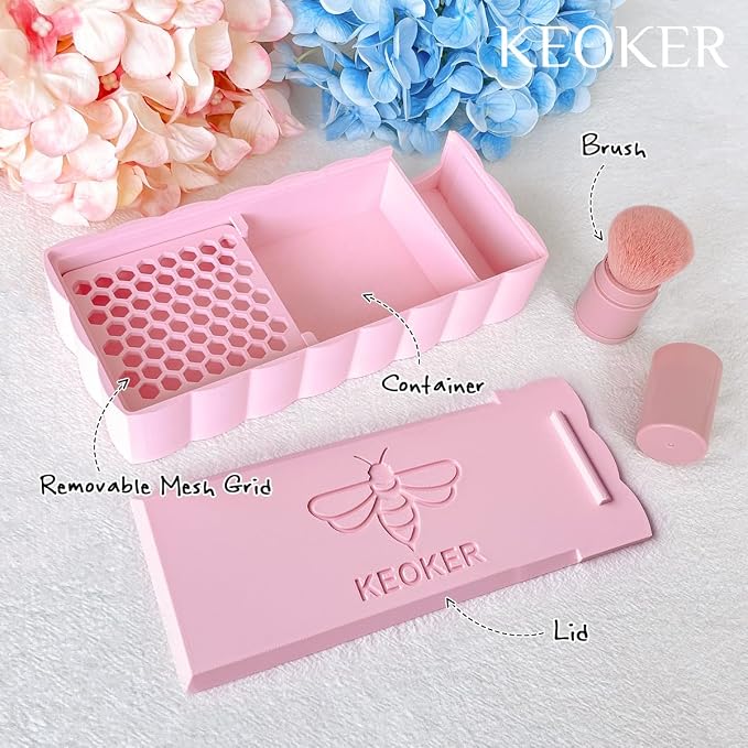 Keoker Cornstarch Tapper Box for Polymer Clay, Cornstarch Powder Container, Polymer Clay Tool for Earring Making