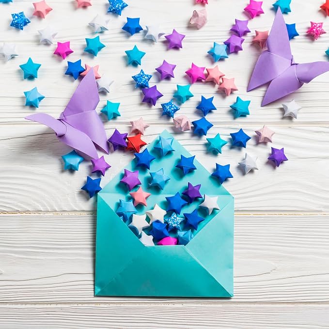 2160 Sheets Glitter Origami Star Paper Strips, Lucky Star DIY Hand Crafts