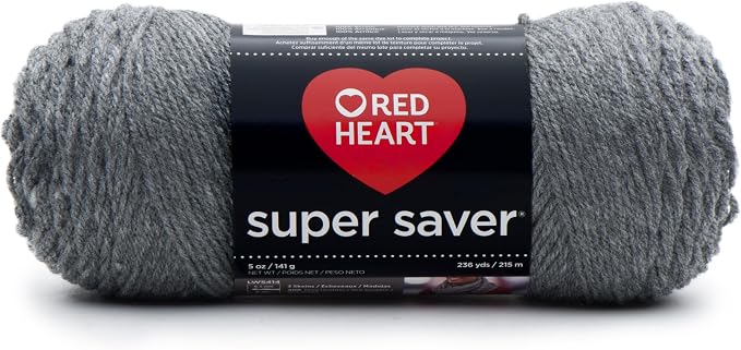 RED HEART Super Saver Yarn, Grey Heather