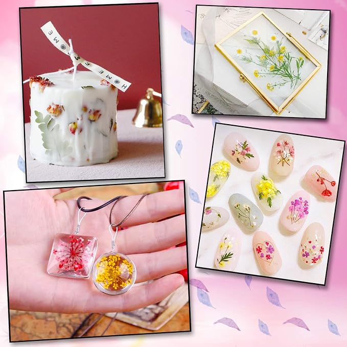Augshy Red Dried Pressed Flowers, Pressed Red Roses Dried Flowers for Resin Molds Jewelry Nail Art Craft DIY