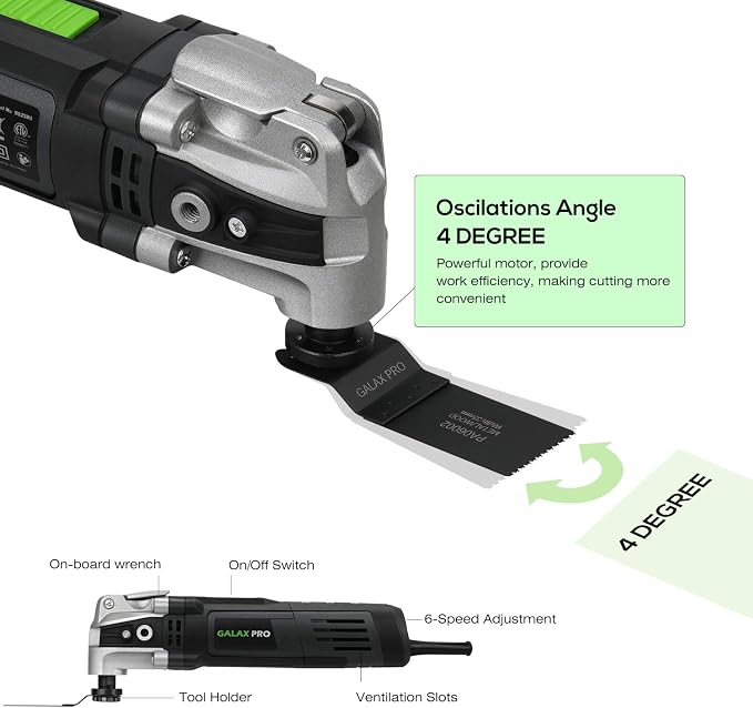 GALAX PRO Corded Oscillating Multi Tool Kit 3.5A with 30Pcs Accessories