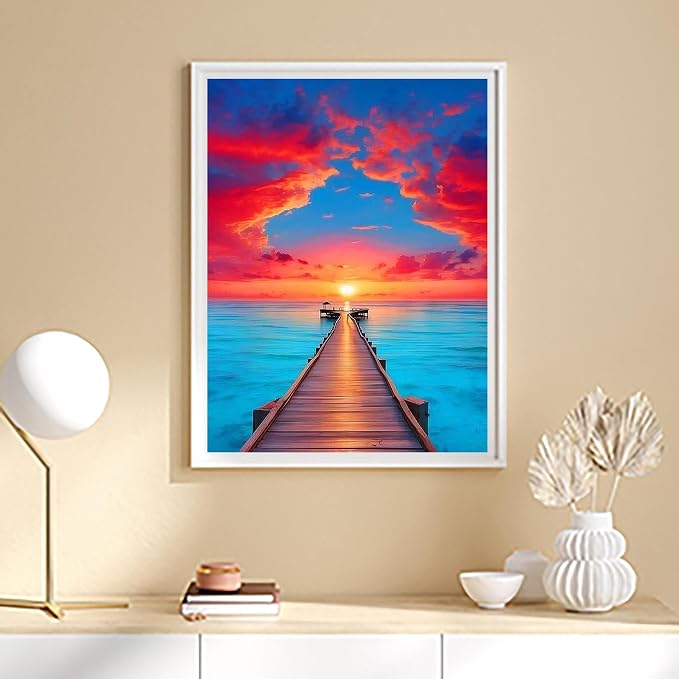 ijbnhd Sunset Diamond Art Kits for Adults 12x16in