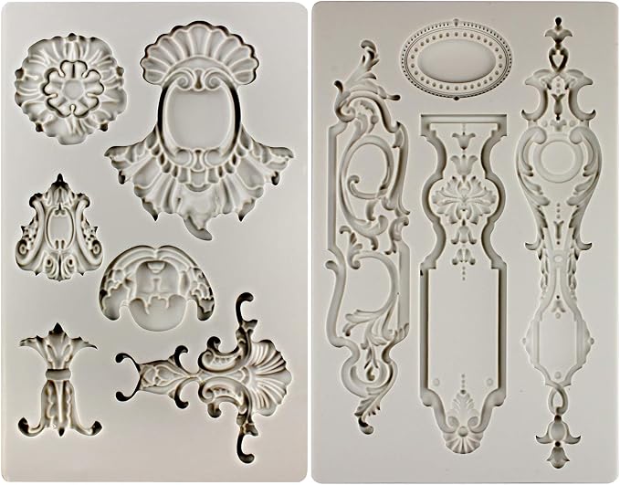 Baroque Style Silicone Molds 2-count Cameo Medallion Escutcheon