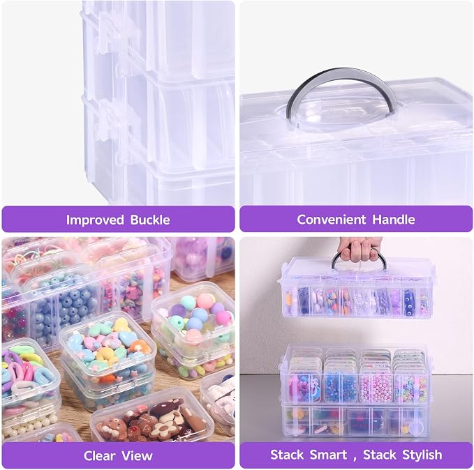 Bead Organizers and Storage, 56 Pcs Small Plastic Containers with Lids