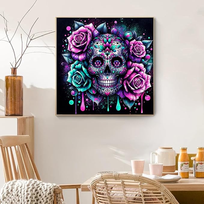 Benjenes Sugar Skull Diamond Art Kits for Adults, Diamond Painting Kits