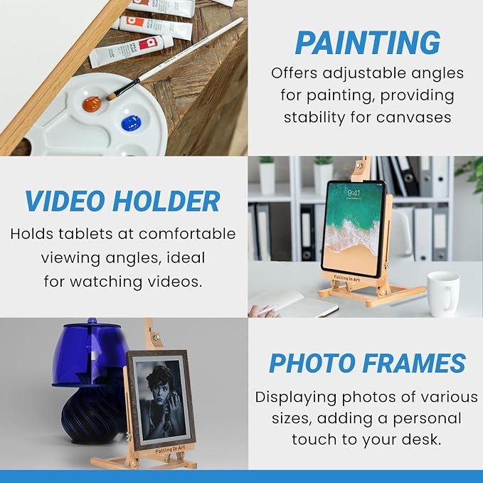 Falling in Art Basic H-Frame Tabletop Easel, Holding Canvas up to 24" High