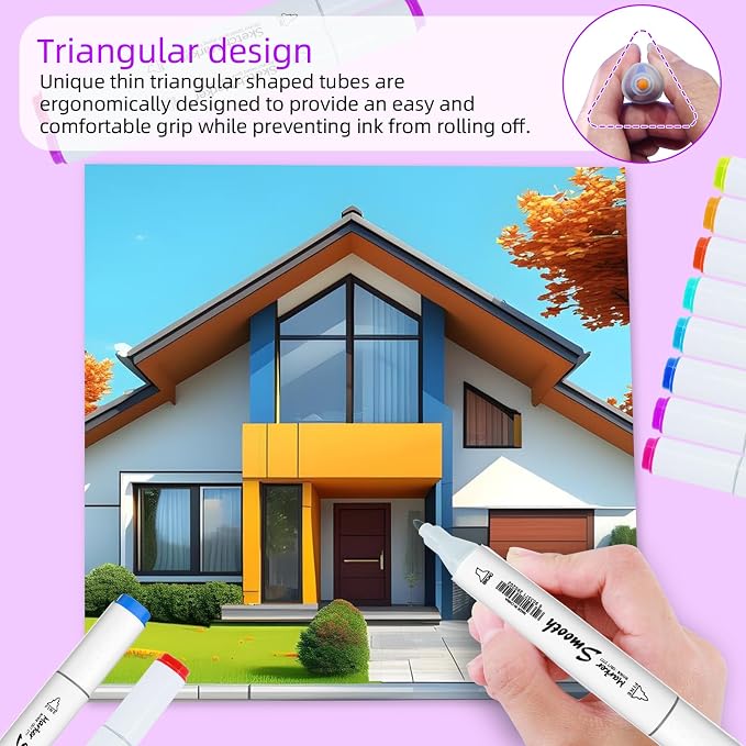 48 Colors Alcohol Markers, Dual Tip Art Markers with Fine Tip & Chisel Tips for Coloring, Illustrations, Drawing, Sketching for Adults