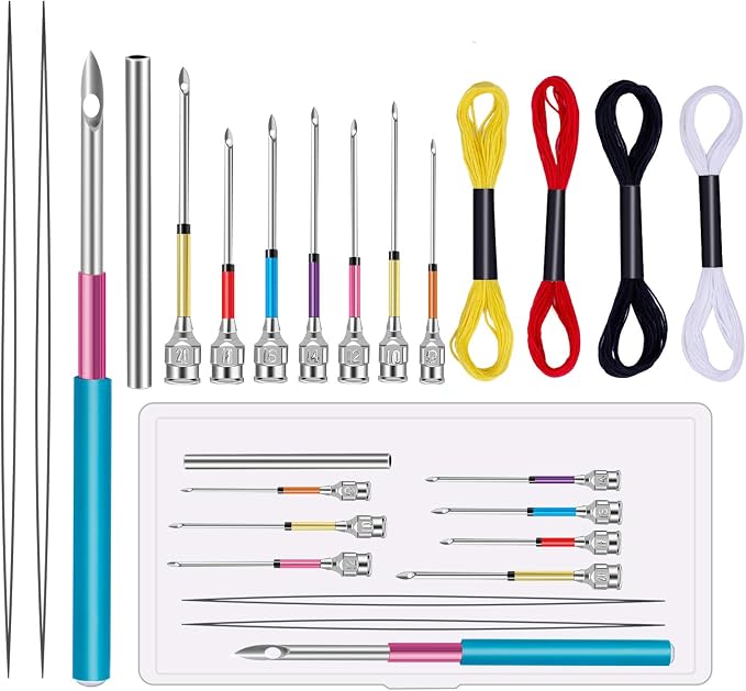 Mayboos 15 Pcs Punch Needle Kit, 8 Sizes Embroidery Punch Needle