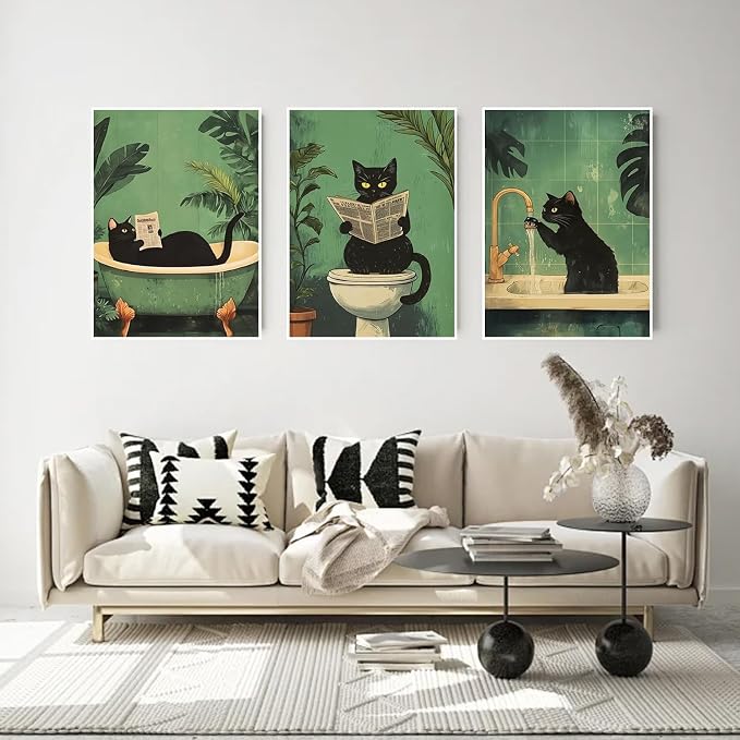 3 Pack Black Cat Diamond Art Kits for Adults Diamond Painting Kit Beginner