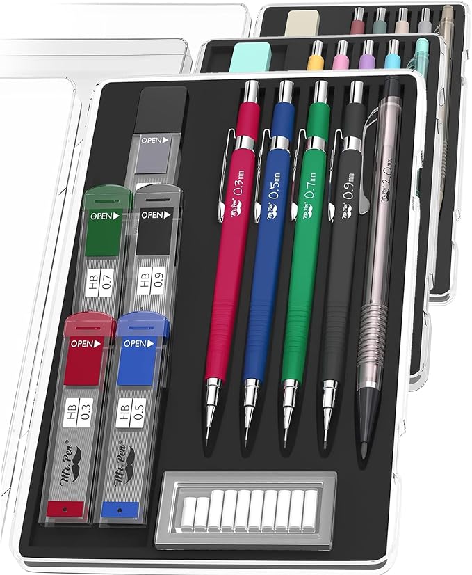 Mr. Pen- Art Mechanical Pencil Set, 5 Mechanical Pencils (0.3, 0.5, 0.7