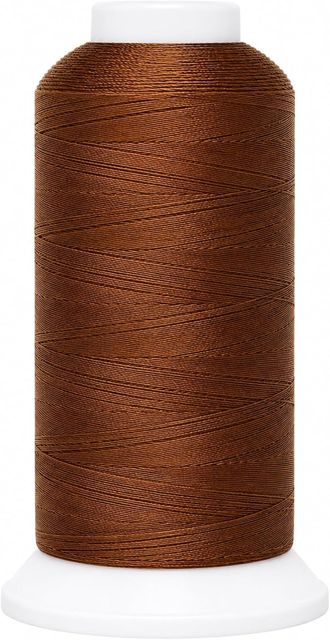 Mandala Crafts Bourbon Brown Tex 70 Upholstery Polyester Heavy Duty Thread | 1500 Yds T70 UV Resistant Strong Thread for Leather Sewing, Marine, Drapery, Jeans, Hair Weaving & Extension, Outdoor