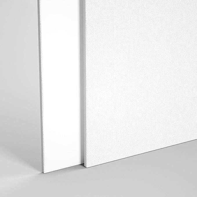 GOTIDEAL Canvases for Painting, 10x10 inch of 12 Pack, 100% Cotton | Professional Primed White Blank Flat Canvas Panels, Artist Canvas Boards for Acrylics Painting, Oil Watercolor Tempera