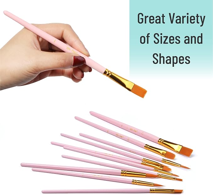 Mr. Pen- Acrylic Paint Brushes Set, 10 Pack, Round & Pointed Tip