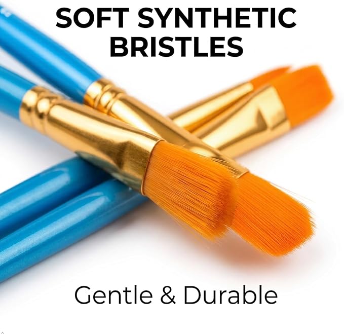 Soucolor Acrylic Paint Brushes Set, 20 Pcs Pointed Tip Artist Paintbrushes | Soft,No-Shed Bristles for Acrylic for Acrylic Oil Watercolor Canvases Rock Nail Miniature Detailing Drawing Art Supplies