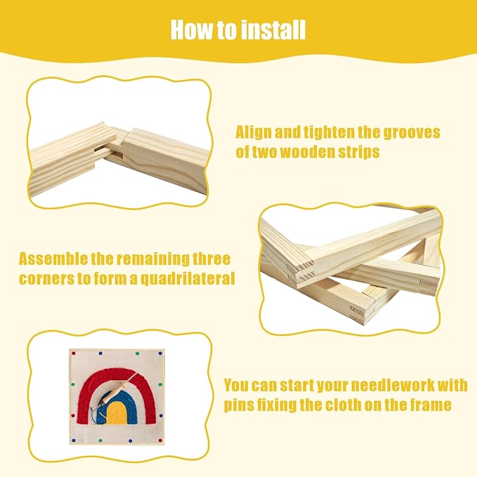 20 Sets Stretcher Bars for Needlework with 100 Tacks,10 Sizes 40Pcs