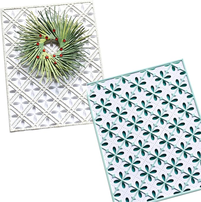 Cutting Dies 3D Metal Stencils Scrapbooking Tools DIY Craft Carbon Steel Embossing Template for Paper Card Making Album Arts Supplies (Four-Leaf Droplet & Heart Frame-14.5x11.2cm)