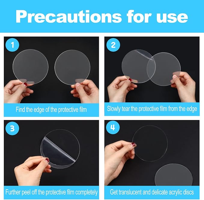 30 Pcs 4 Inch Acrylic Blanks Clear Round Acrylic Circles