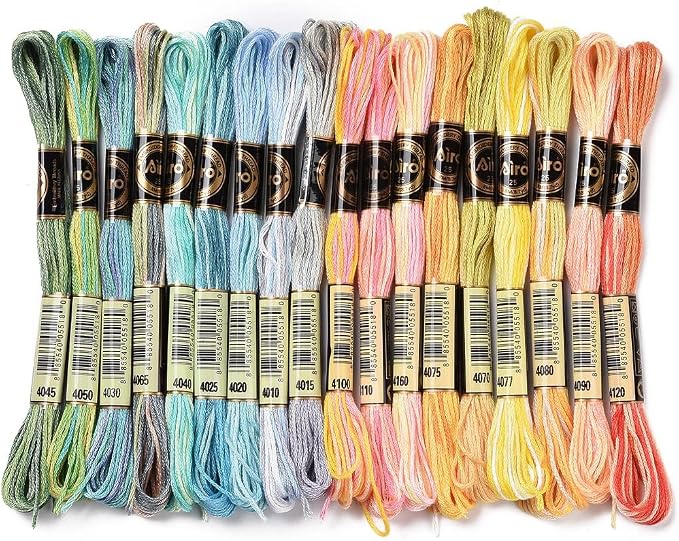 18 Skeins 157 Yards Rainbow Friendship Bracelet String for Sewing